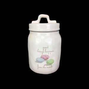 Rae Dunn Canister Great Things Happen - Egg Design